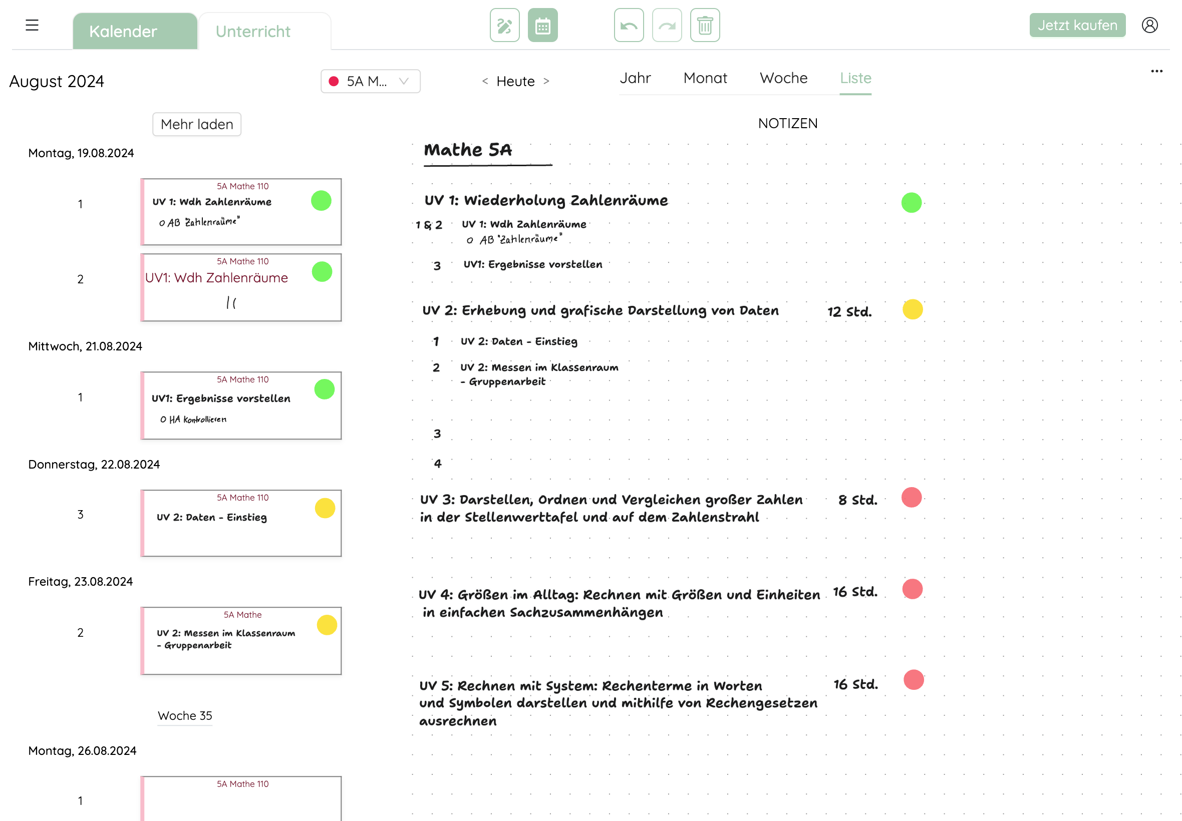 digitaler Lehrerkalender